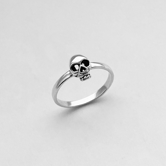Sterling Silver Skull Ring, Religious Ring - Picture 5 of 13